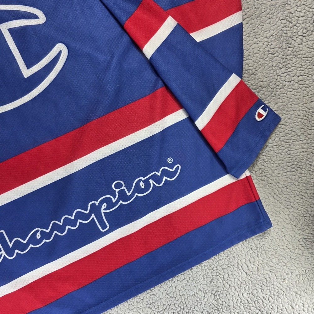 Vintage Champion Big Logo Hockey Jersey 90s Throwback Size Large‎ - Picture 6 of 16